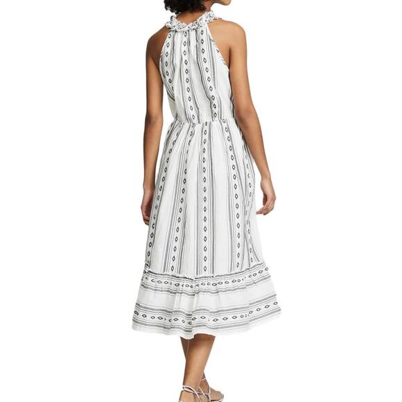 Roller Rabbit Odelle Dress Sleeveless Geometric Stripe Cotton Gray White Size XL - Picture 2 of 12